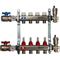 Коллекторная группа Stout 4 выхода с расходомерами